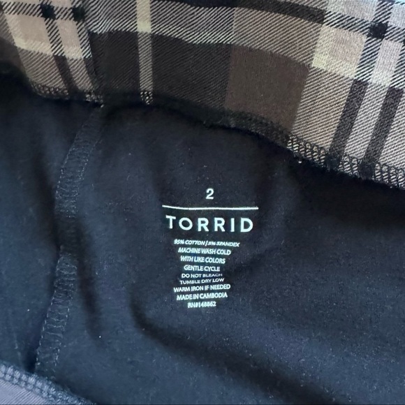 Torrid Brown Plaid Full Length Signature Waist Premium Legging Size 2 / 2X - Picture 4 of 6